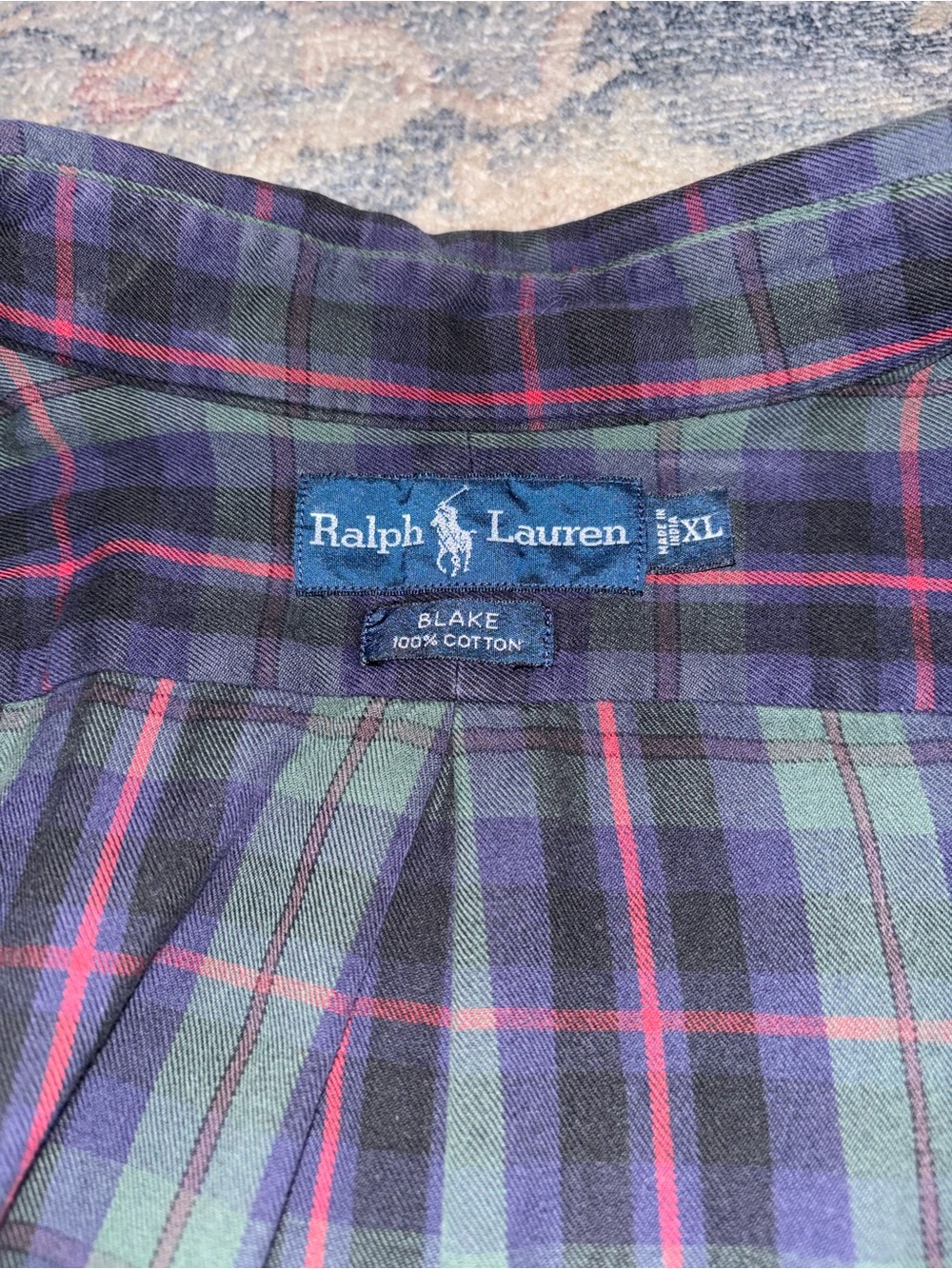 Ralph Lauren Dark Green and Purple Plaid Button-Down Shirt - Picture 8 of 9